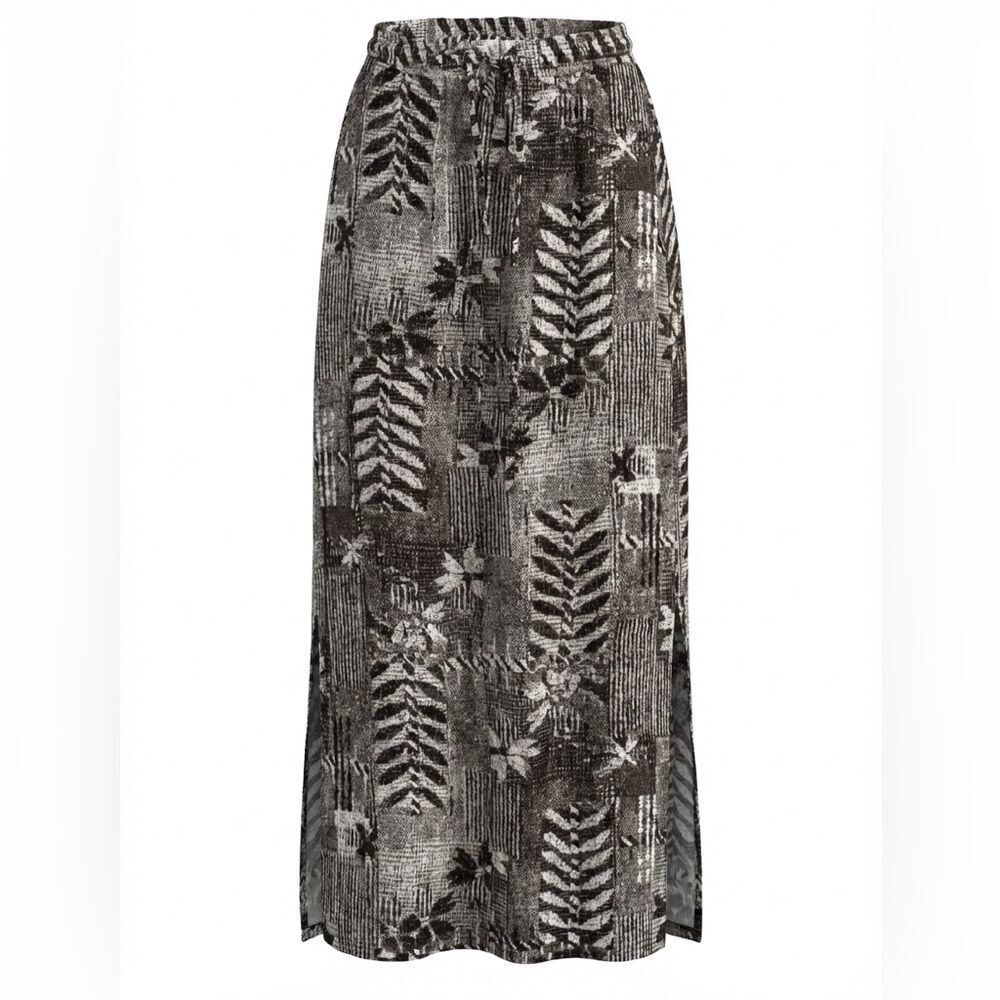 J JILL WOMENS LONG SKIRT SIZE 8 BROWN AND TAN PATTERN